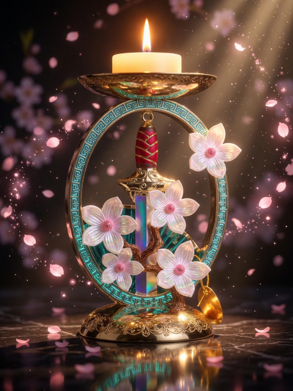 Bath and body works Disney’s Mulan Floral Candle Holder - Pink Blossom Design